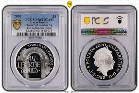 2020 £5 Tower of London Ag The Infamous Prison PR69DCAM