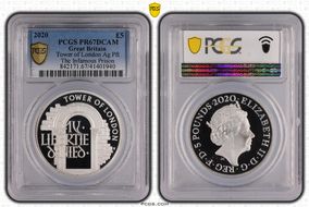 2020 £5 Tower of London Ag Pft The Infamous Prison PR67DCAM