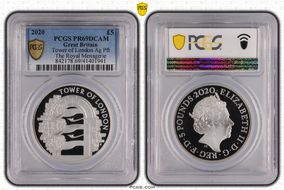 2020 £5 Tower of London Ag Pft The Royal Menagerie PR69DCAM