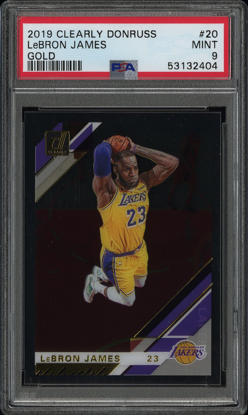 2019 Panini PANINI CLEARLY DONRUSS GOLD #20 Lebron James front