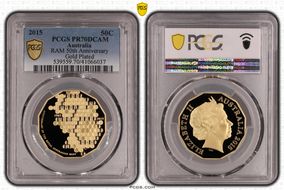 2015 50C RAM 50th Anniversary Gold Plated PR70DCAM