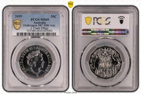 2019 50C Dodecagon 50C 50th Ann. J. Clark Effigy MS69