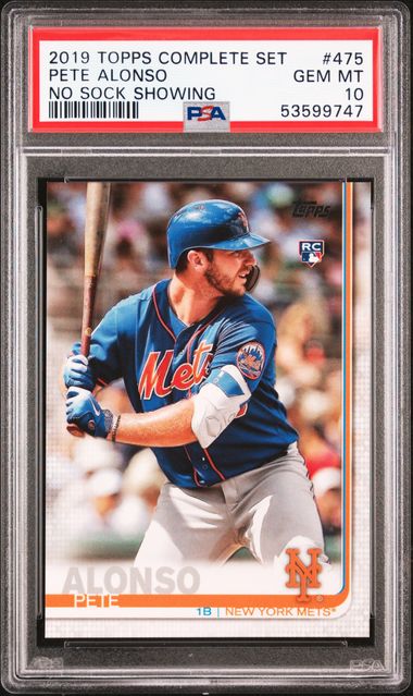 2019 Topps Complete Set No Sock Showing 475 Pete Alonso Rookie