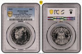 2019 50C Dodecagon 50C 50th Ann. I. Rank Broadley Effigy MS68