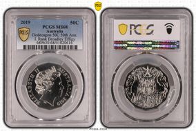 2019 50C Dodecagon 50C 50th Ann. I. Rank Broadley Effigy MS68