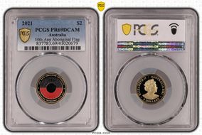 2021 $2 50th Ann Aboriginal Flag Colorized PR69DCAM