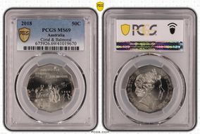 2018 50C Coral & Balmoral MS69