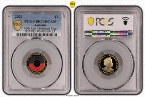 2021 $2 50th Ann Aboriginal Flag Colorized PR70DCAM