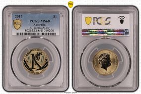 2017 $1 K - Koala Al-Br Colorized MS68