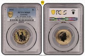 2016 $1 W - Wombat Al-Br Colorized MS69