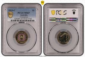 2013-C $2 Coronation Colorized MS67