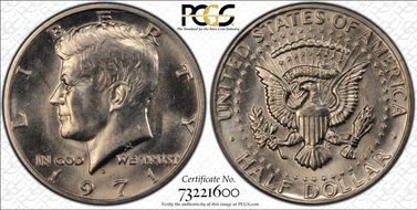 1971-D 50C DDO, FS-102 MS67