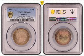 1887-A 2 Fr Gad-530a F-265 MS66+
