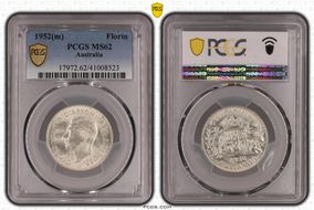 1952(m) Florin KM-48  Ag MS62