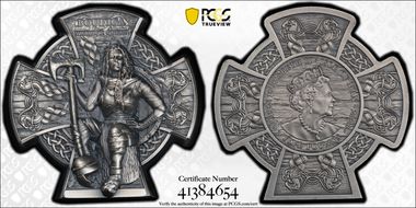 2020 £5 Boudica - Warrior Queen Antique Finish MS70
