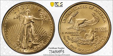 2004 $5 Gold Eagle MS70