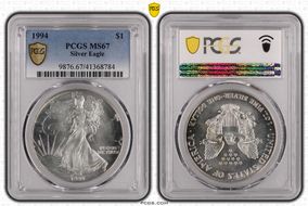 1994 $1 Silver Eagle MS67