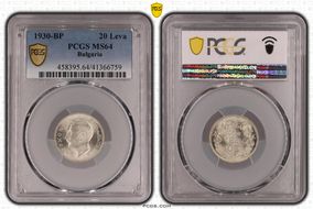 1930-BP 20 Leva KM-41  Ag MS64