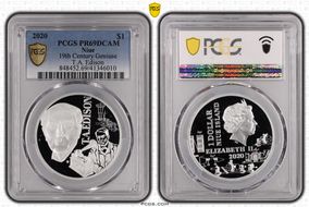 2020 $1 19th Century Geniuse T.A. Edison PR69DCAM