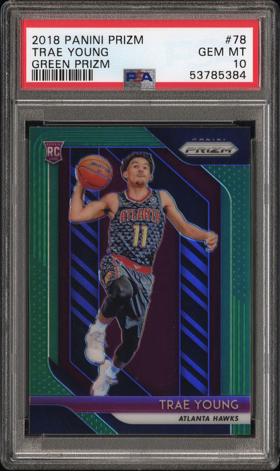 2018 Panini PANINI PRIZM GREEN PRIZM #78 Trae Young front