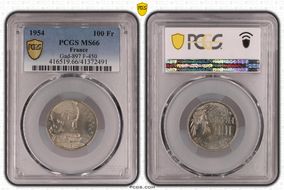 1954 100 Fr Gad-897 F-450 MS66