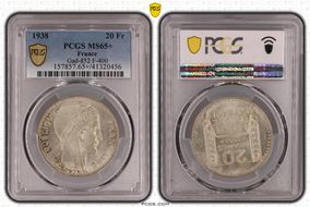 1938 20 Fr Gad-852 F-400 MS65+