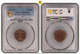 1923-D 2 Rtpfg J-307 MS64BN