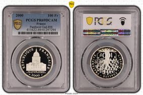 2000 100 Fr Pantheon Gad-898 Ag PR69DCAM