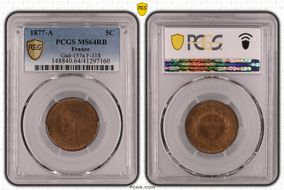 1877-A 5C Gad-157a F-118 MS64RB