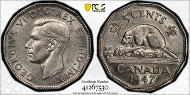 1947 5C Dot AU58