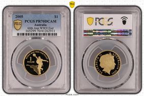 2005 $1 End of WWII - Dancing Man Al-Bronze PR70DCAM