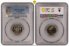 2019 $2 Police Remembrance Colorized MS68