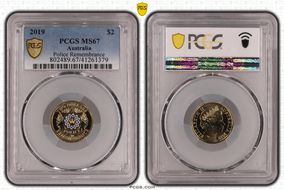 2019 $2 Police Remembrance Colorized MS67
