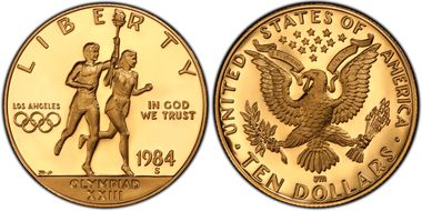 1984-D $10 Olympic PR70DCAM