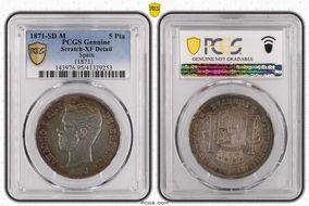 1871-SD M 5 Pta (1871) N1