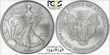 2005 $1 Silver Eagle First Strike MS69