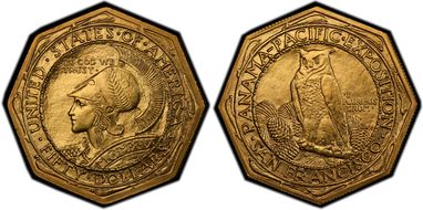 1915-S $50 Panama-Pacific, Octagonal MS65