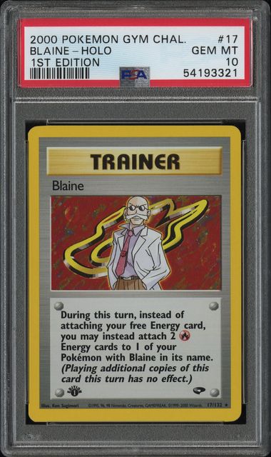 2000 Pokemon POKEMON GYM CHALLENGE Holo #17 Blaine-Holo front