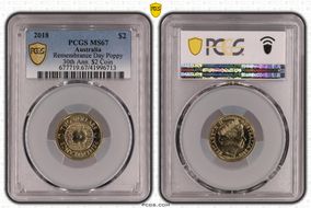 2018 $2 Remembrance Day Poppy 30th Ann. $2 Coin MS67