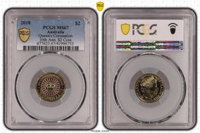 2018 $2 Queen's Coronation Colorized 30th Ann. $2 Coin MS67