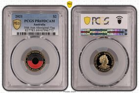 2021 $2 50th Ann Aboriginal Flag Colorized PR69DCAM