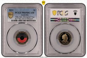 2021 $2 50th Ann Aboriginal Flag Colorized PR69DCAM