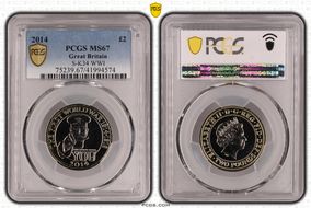 2014 £2 S-K34 WWI MS67