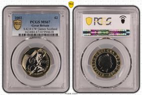 2002 £2 S-K14 CW Games Scotland MS67