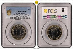 1999 £2 S-K10 Rugby World Cup MS68