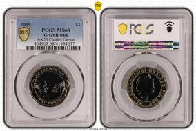 2009 £2 S-K25 Charles Darwin MS68