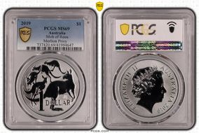 2019 $1 Mob of Roos  Merlion Privy MS69