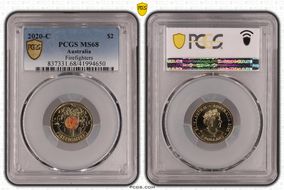 2020-C $2 Firefighters Colorized MS68