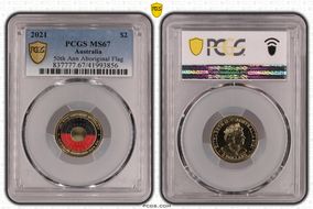 2021 $2 50th Ann Aboriginal Flag Colorized MS67