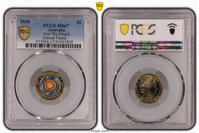 2018 $2 Lest We Forget Eternal Flame Colorized MS67